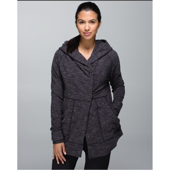 lululemon athletica Jackets & Blazers - Lululemon Women's Find Your Centre Wrap Heathered Marled Black Jacket Size 6
